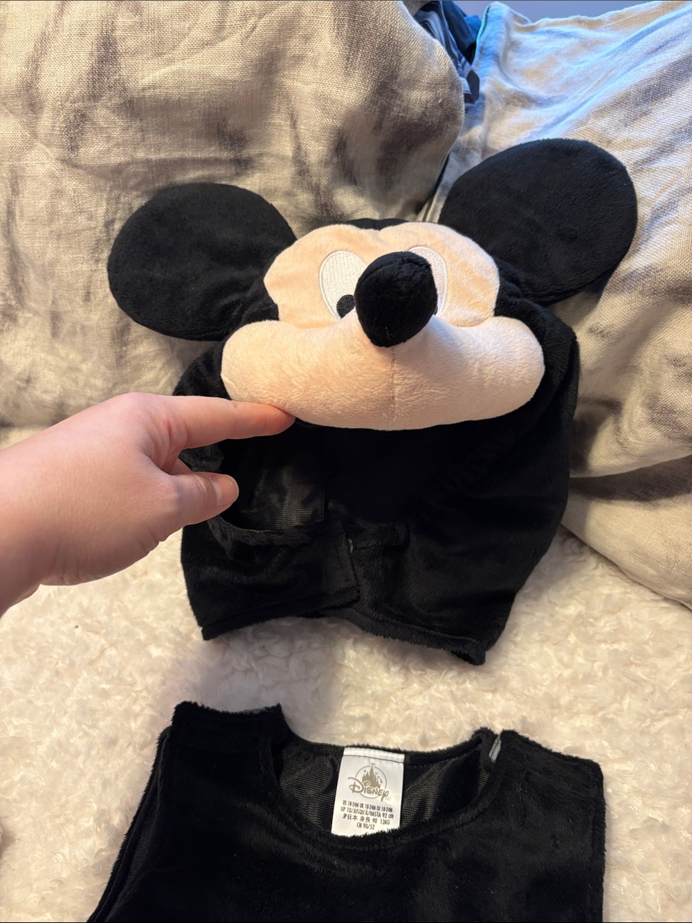 Disney Mickey Mouse Red & Black Baby Costume with Plush Hat and Gloves 18-24M - Picture 2 of 9
